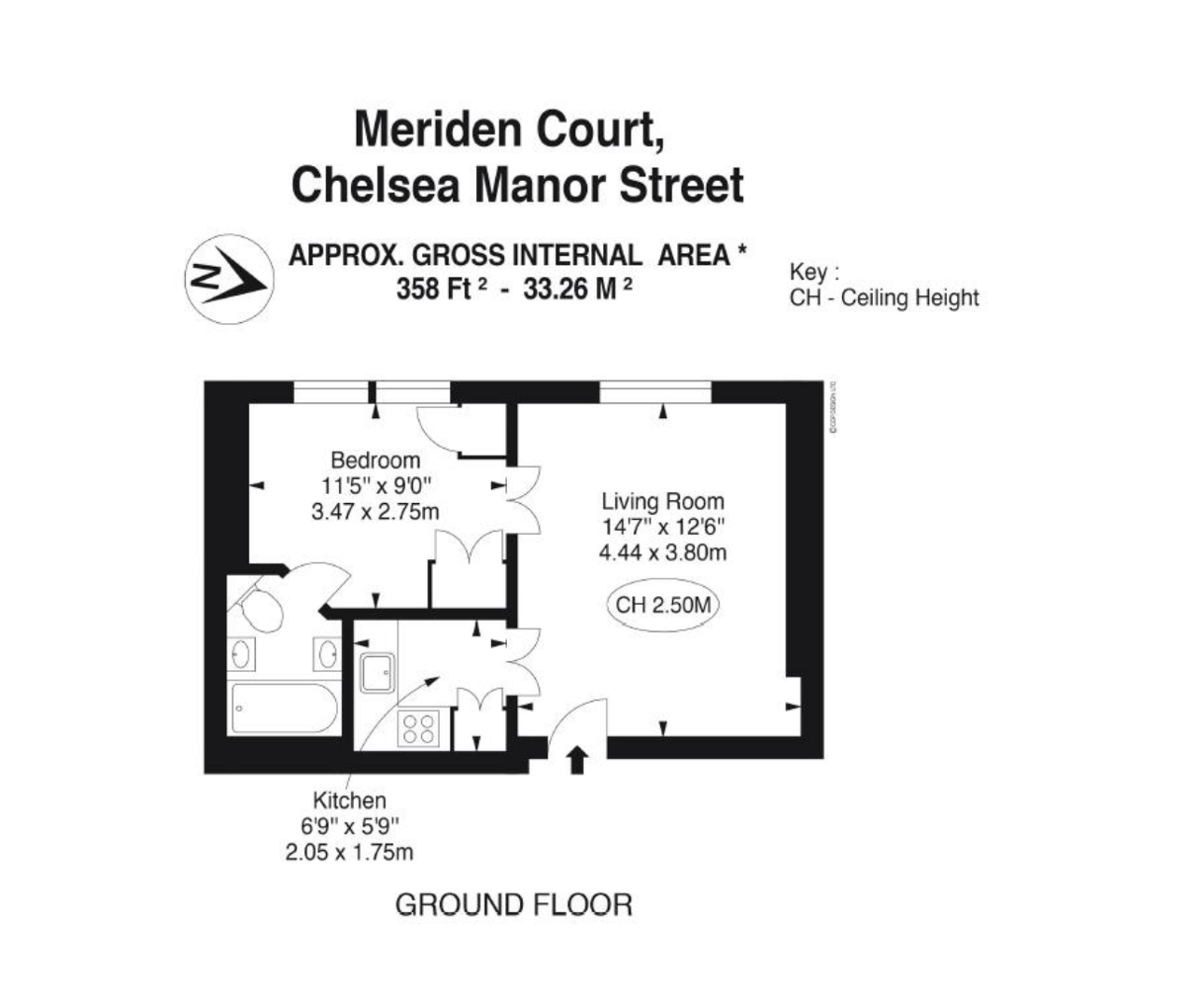 Flat 6, Meriden Court, Chelsea Manor Street, London floorplan