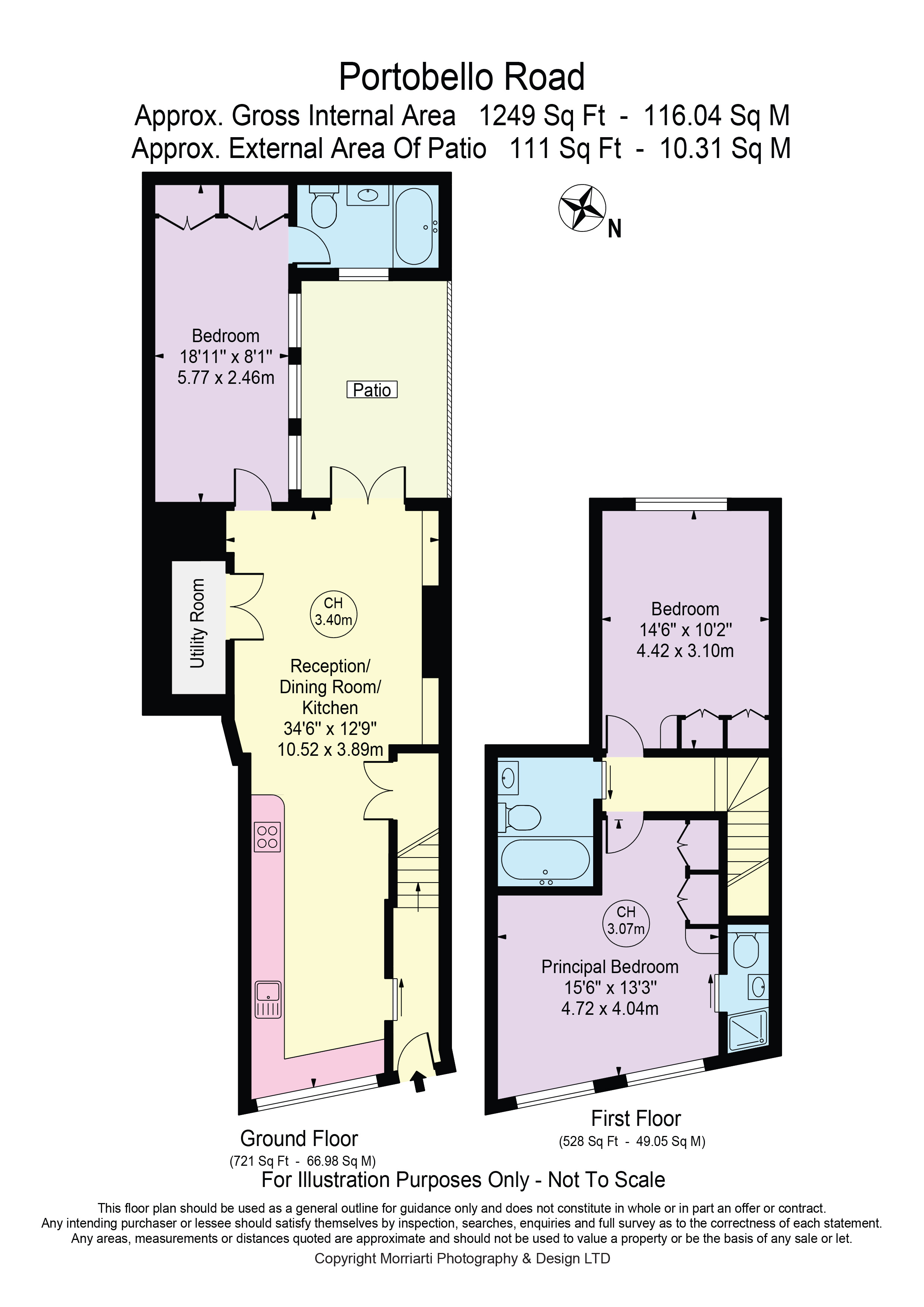 Flat 1 (Ground and 1st Floor Flat), 371, Portobello Road, London floorplan