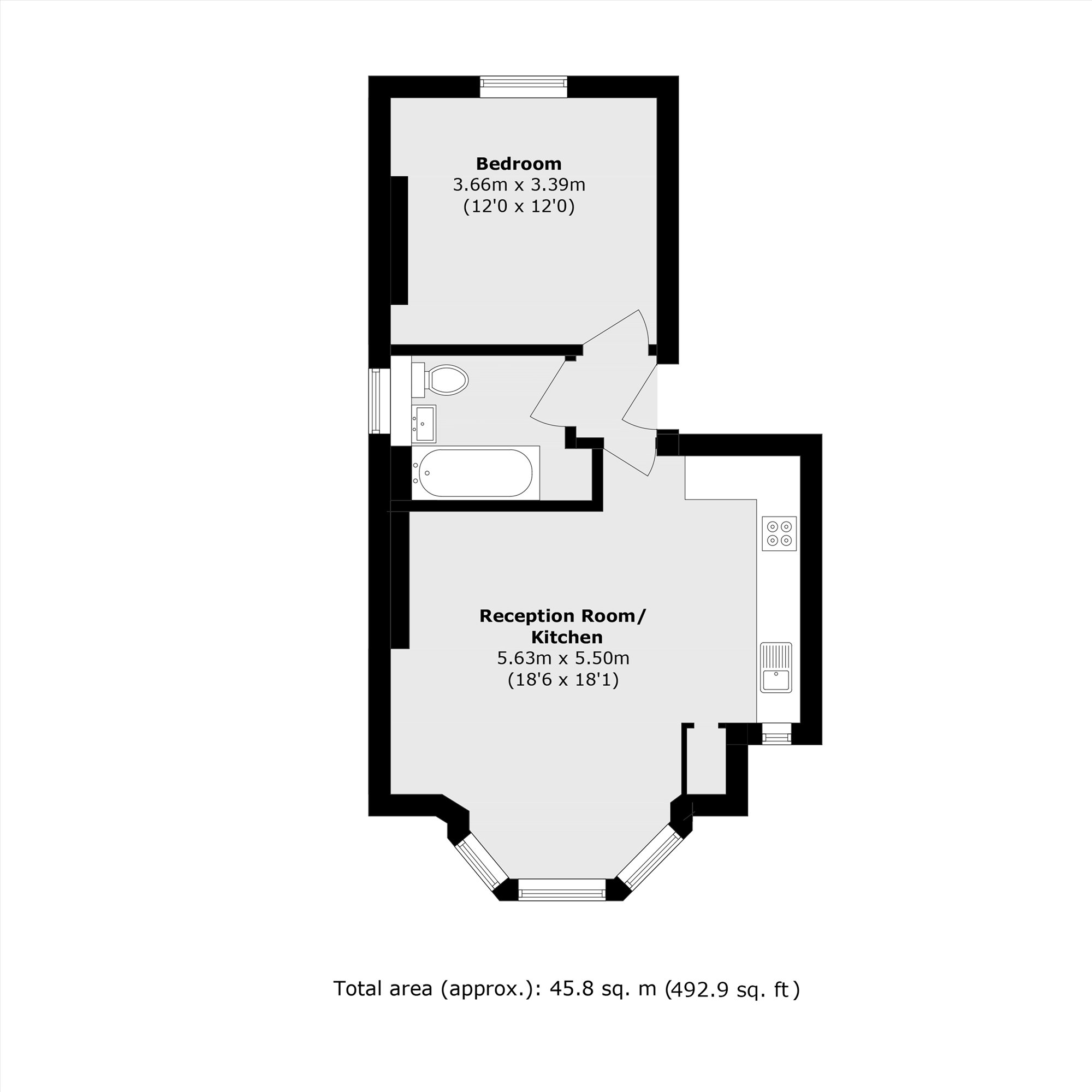 Flat 3, 100, Christchurch Road, London floorplan