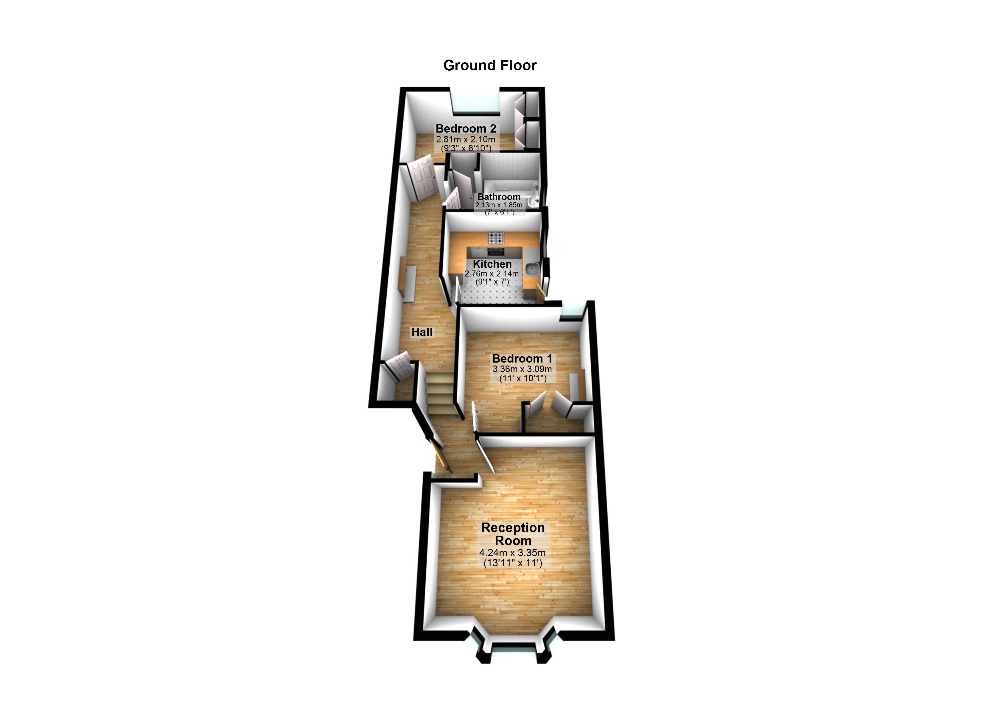 Ground Floor Flat, 95, Farley Road, London floorplan