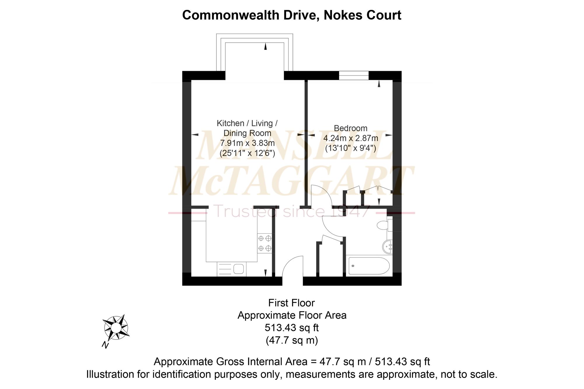 Flat 126,, Commonwealth Drive, Nokes Court, Crawley floorplan