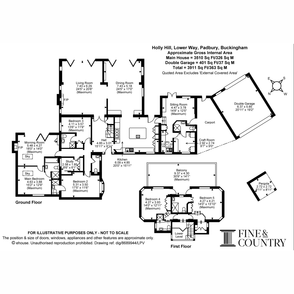 Holly Hill, Lower Way, Buckingham floorplan