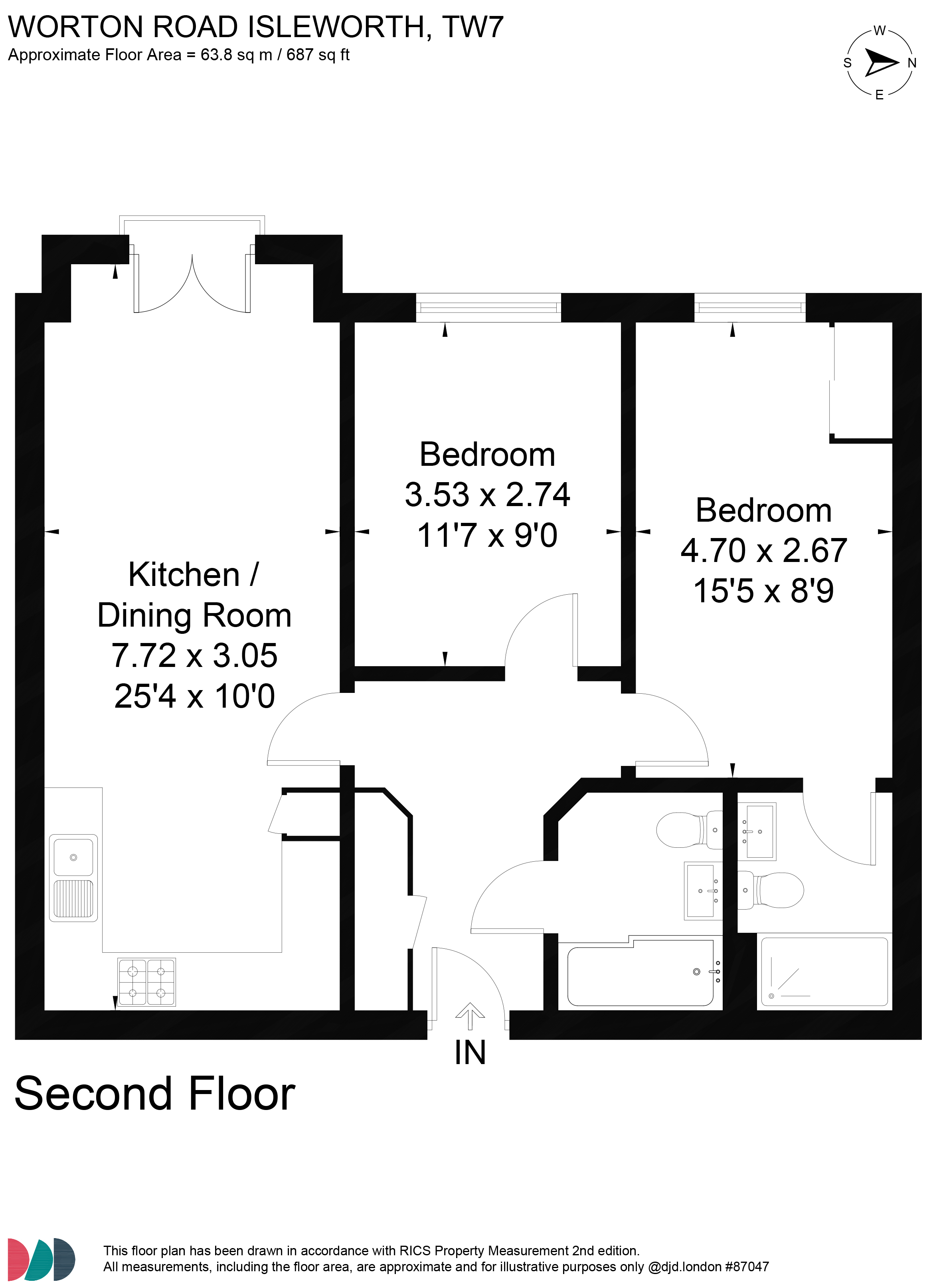 Flat 17, Hippisley Court, 211, Worton Road, Isleworth floorplan