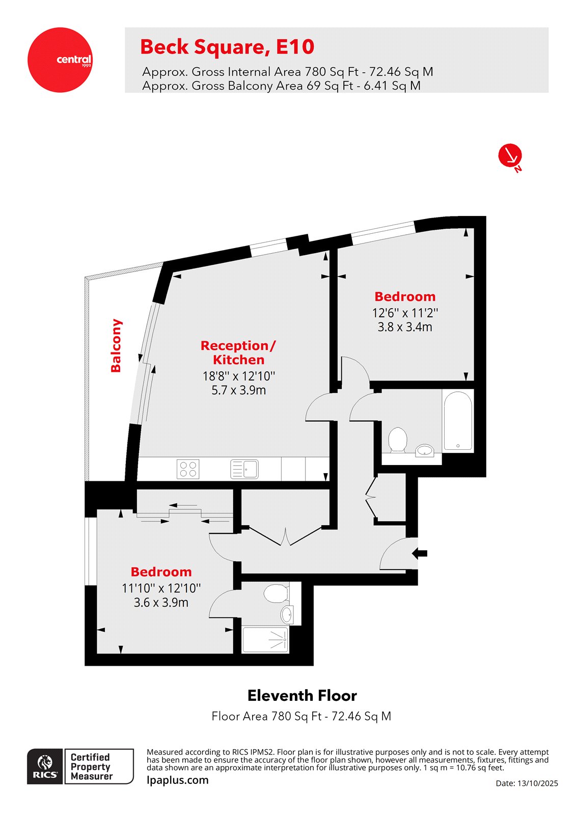 231, Beck Square, London floorplan