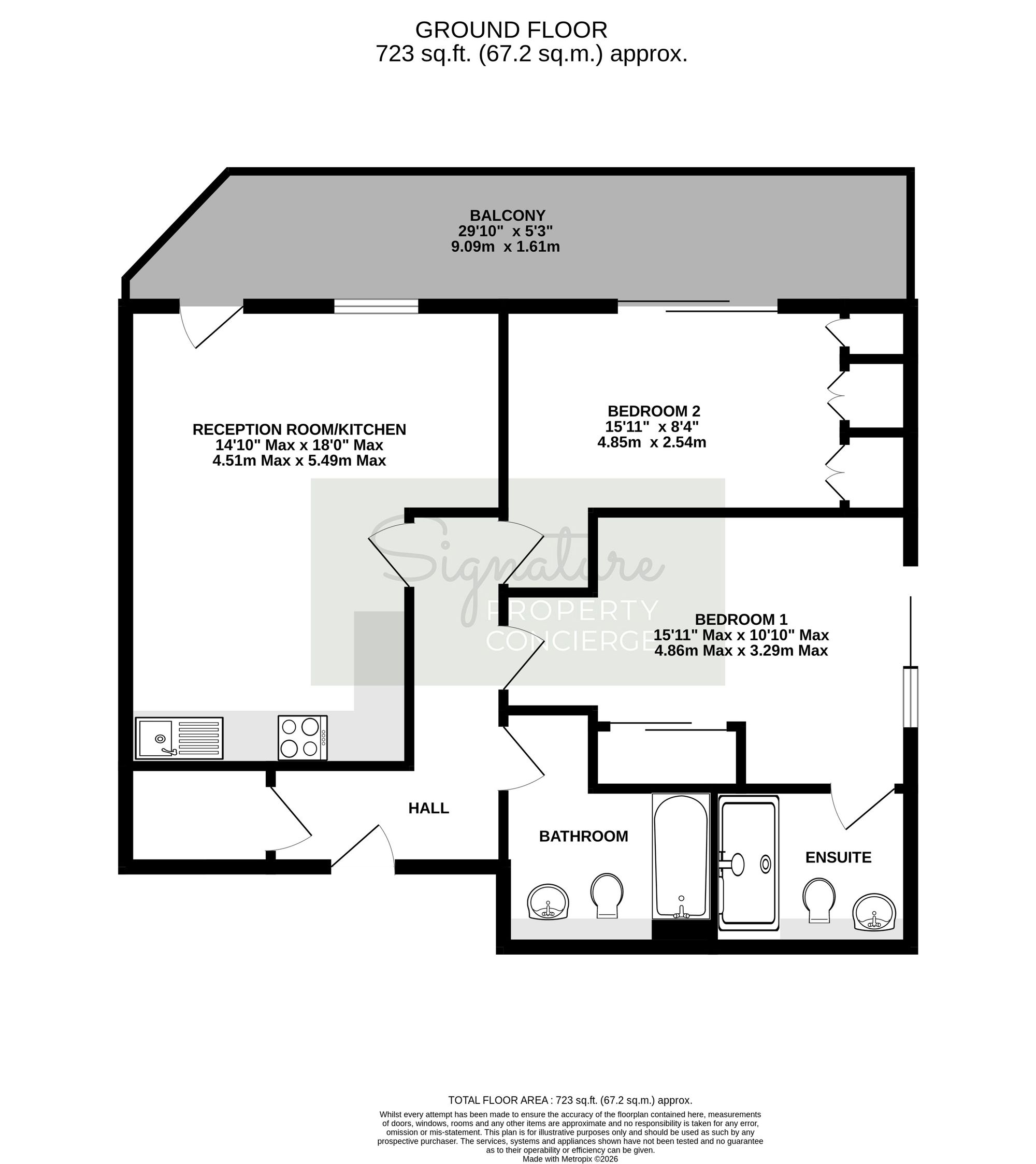 Flat 128, Grand View, Farnborough floorplan
