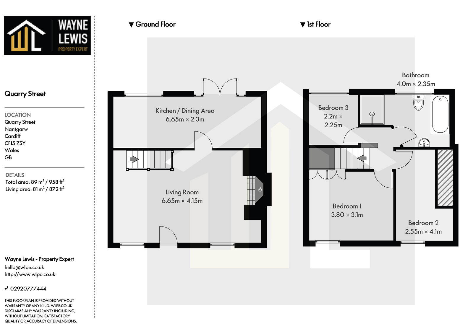 3, Quarry Street, Cardiff floorplan