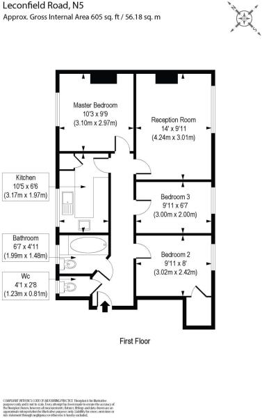 Flat B, 23, Leconfield Road, London floorplan