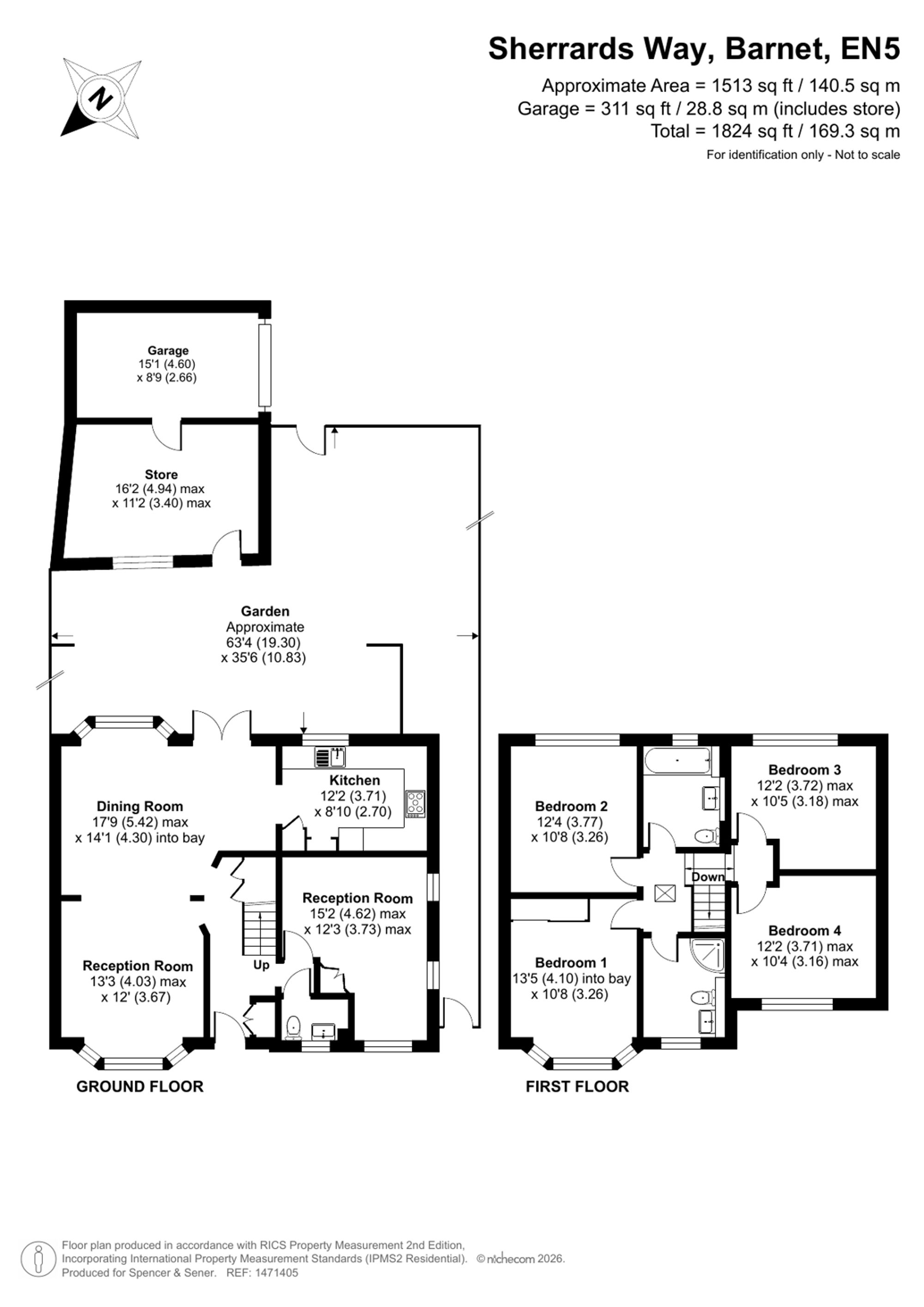 166 Sherrards Way, Barnet floorplan