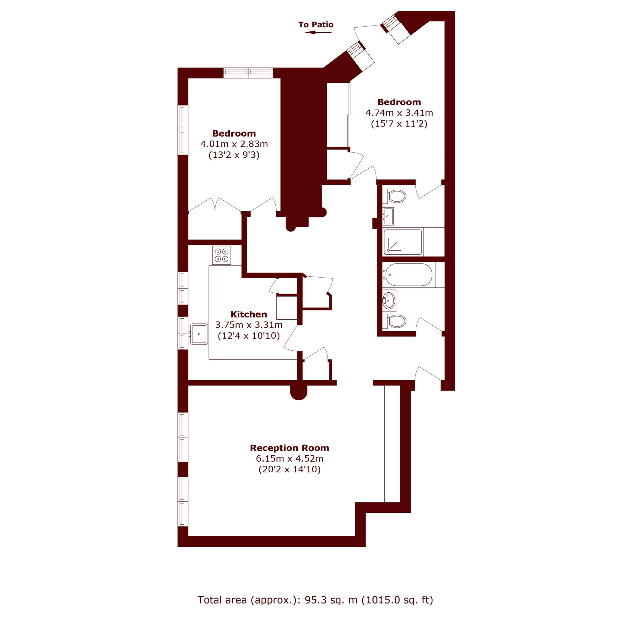 Flat 2, Simon Court, London floorplan