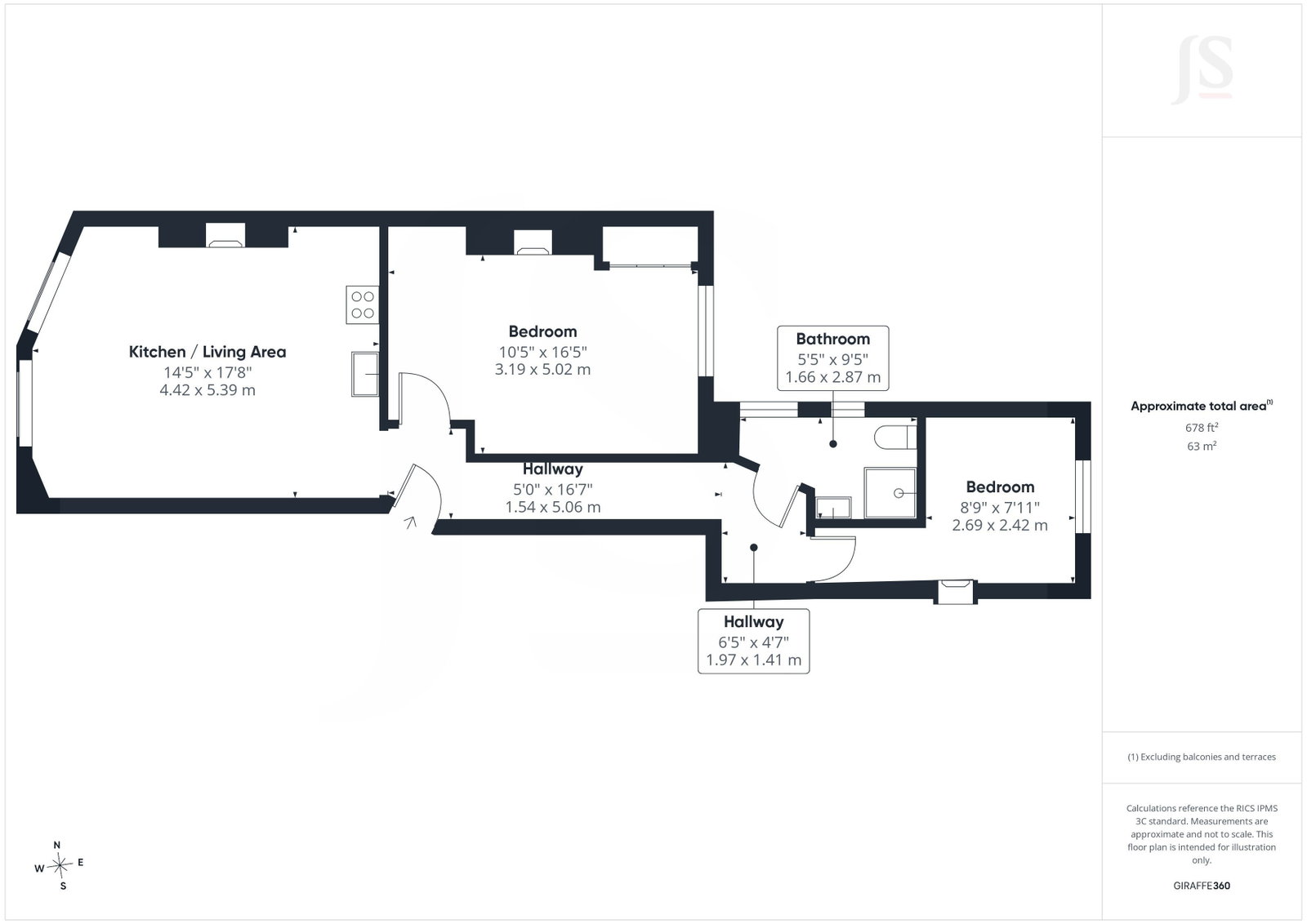 46,Flat 2, Brunswick Place, Hove floorplan