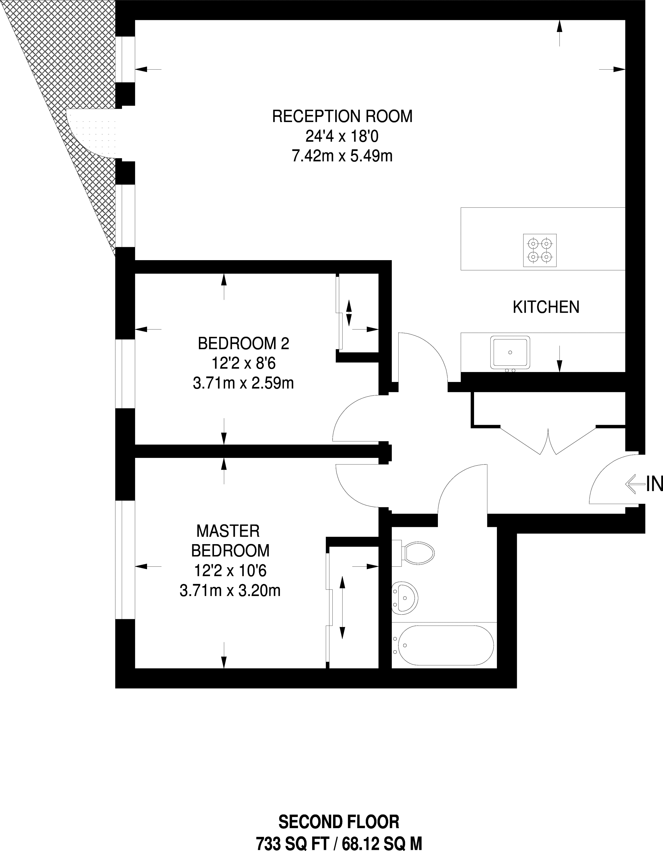 2 Bedrooms Flat to rent in Poole Street, Islington, London N1