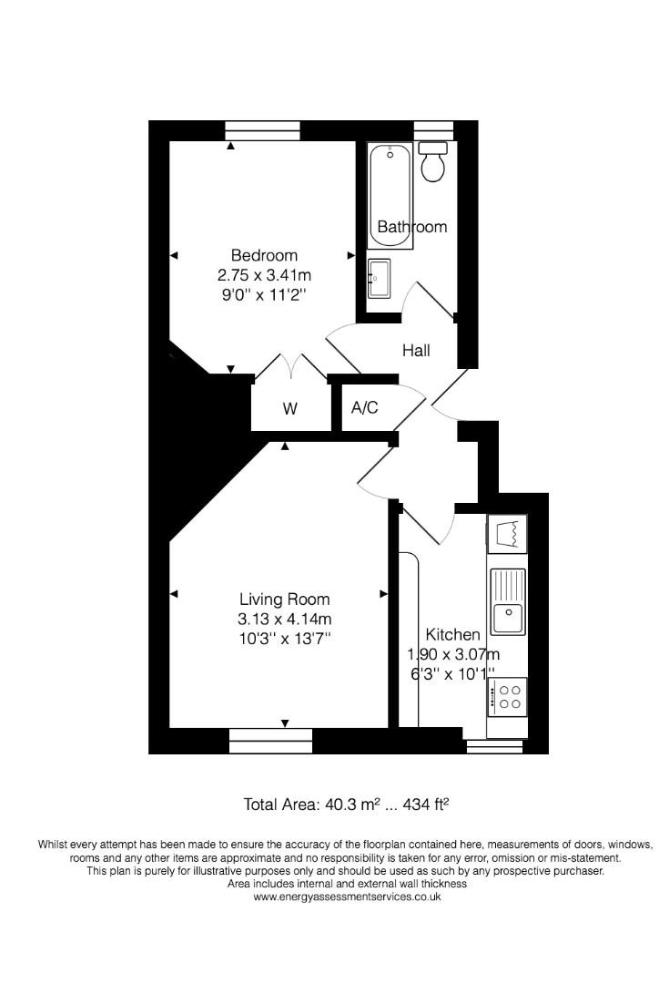 Flat 4, 14, Grove Street, Bath floorplan