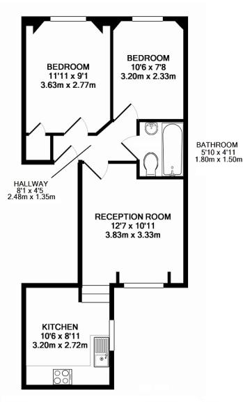 Flat 3 First Floor, Ladbroke Cr, Notting Hill floorplan