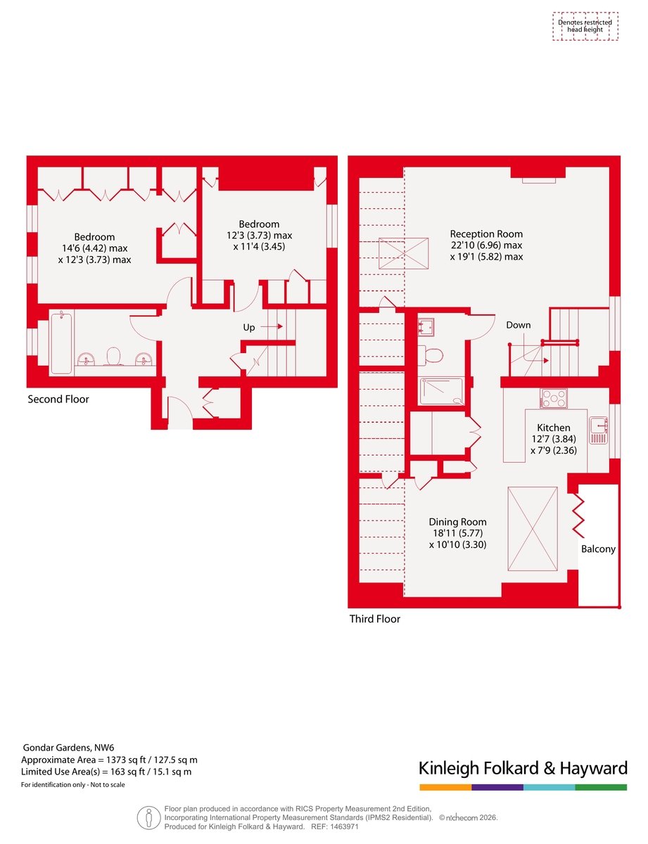 Flat H, 32-34, Gondar Gardens, London floorplan