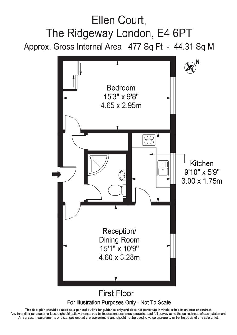 Ellen Court, The Ridgeway, North Chingford E4, 1 bedroom flat for sale