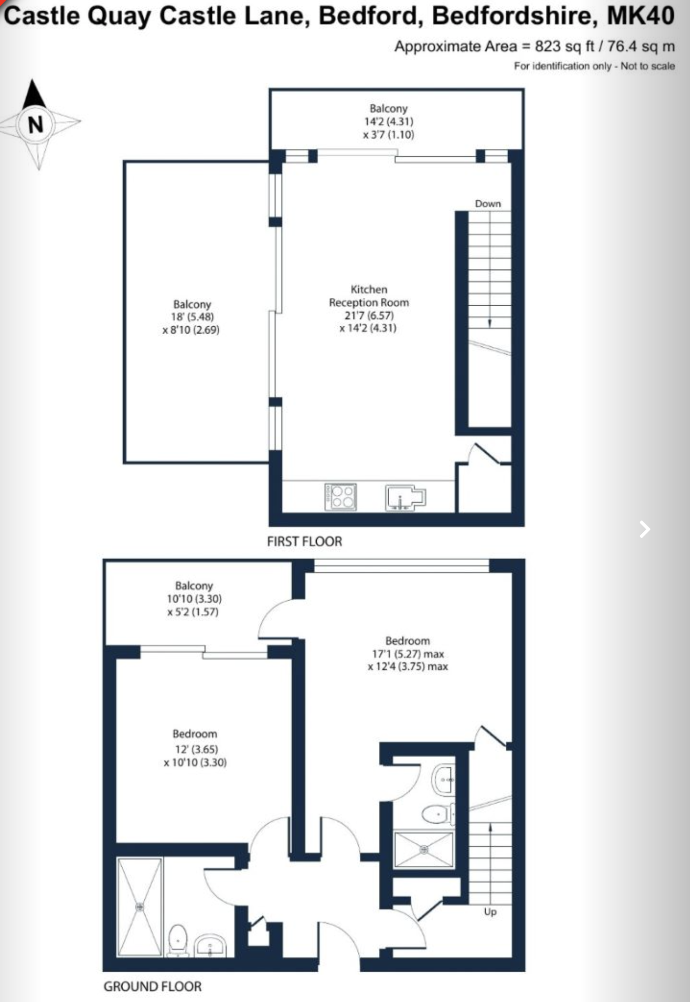 107 Castle Quay, Bedford floorplan