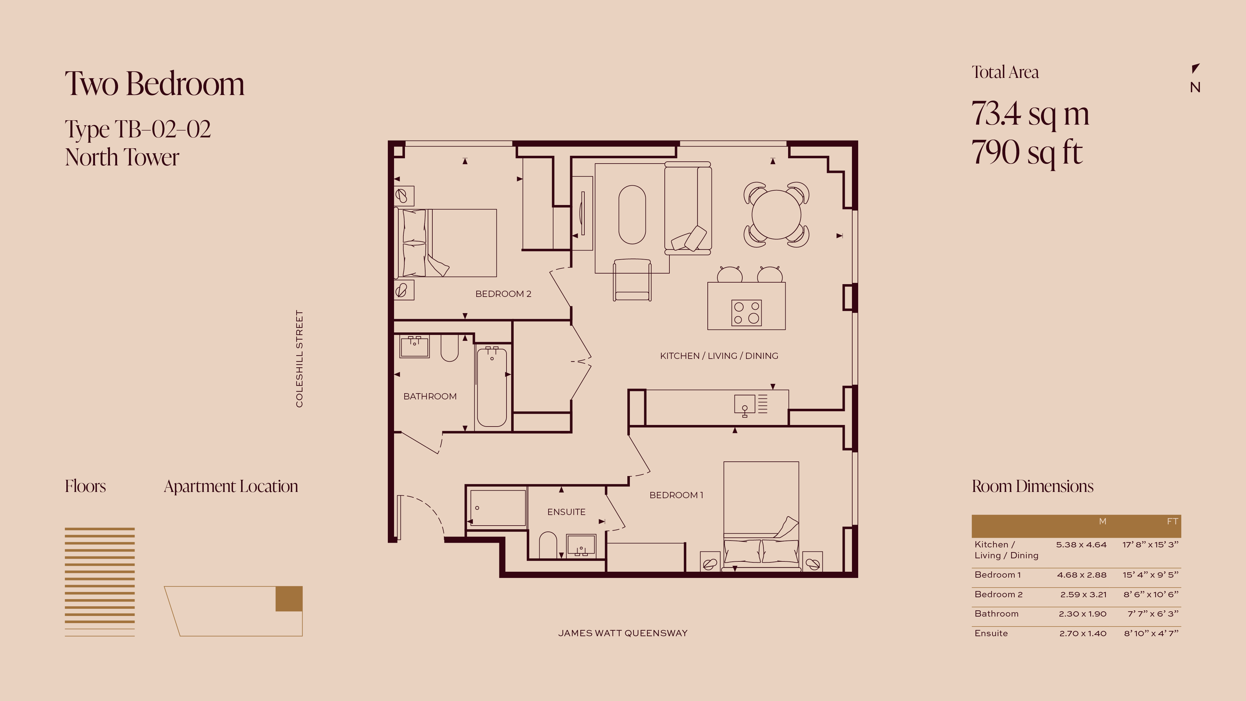 Apartment 1001, Tower B, One Eastside, 2 Jennens Road, Birmingham floorplan