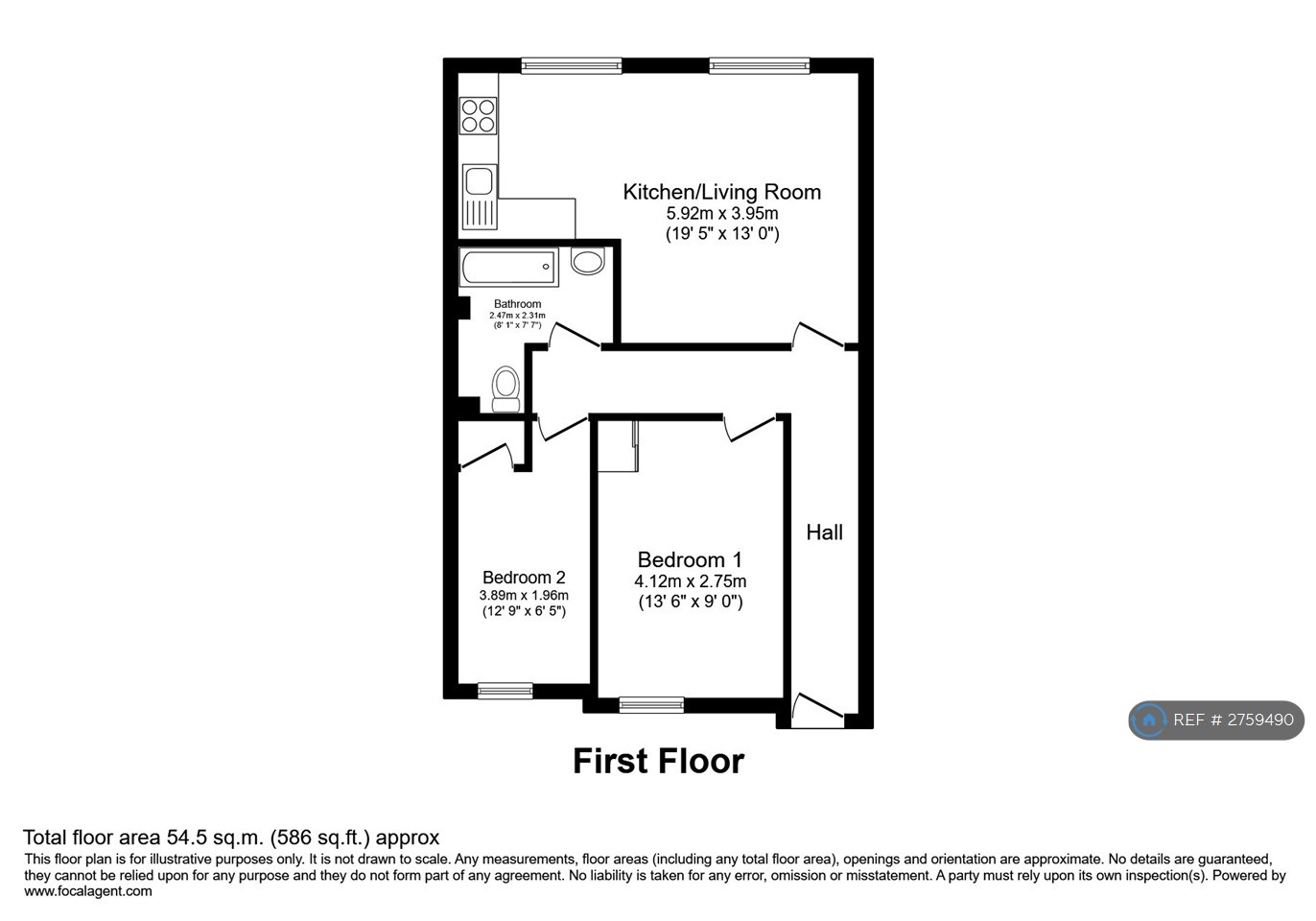 Flat, Chapter St, London floorplan