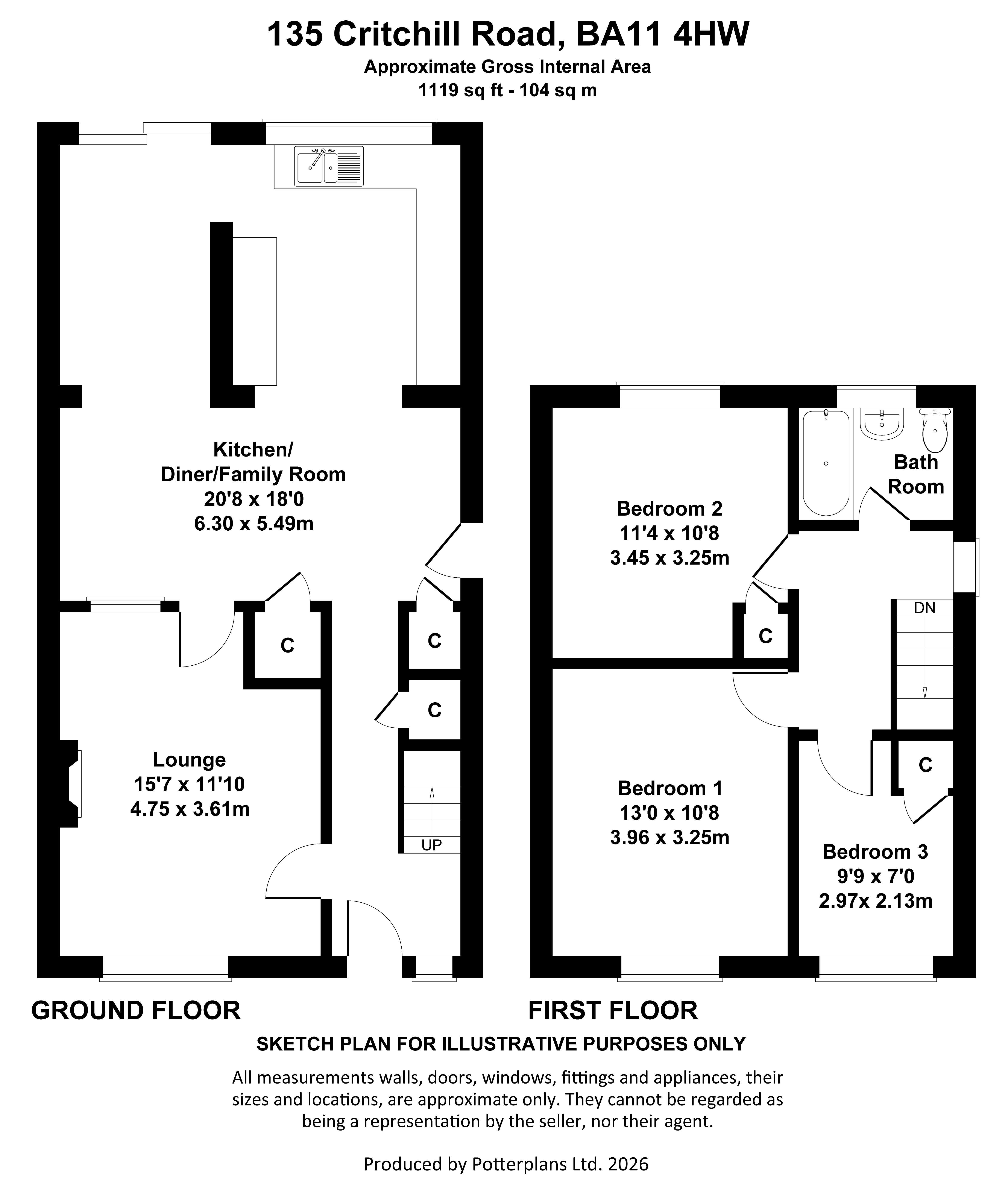 135, Critchill Road, Somerset floorplan