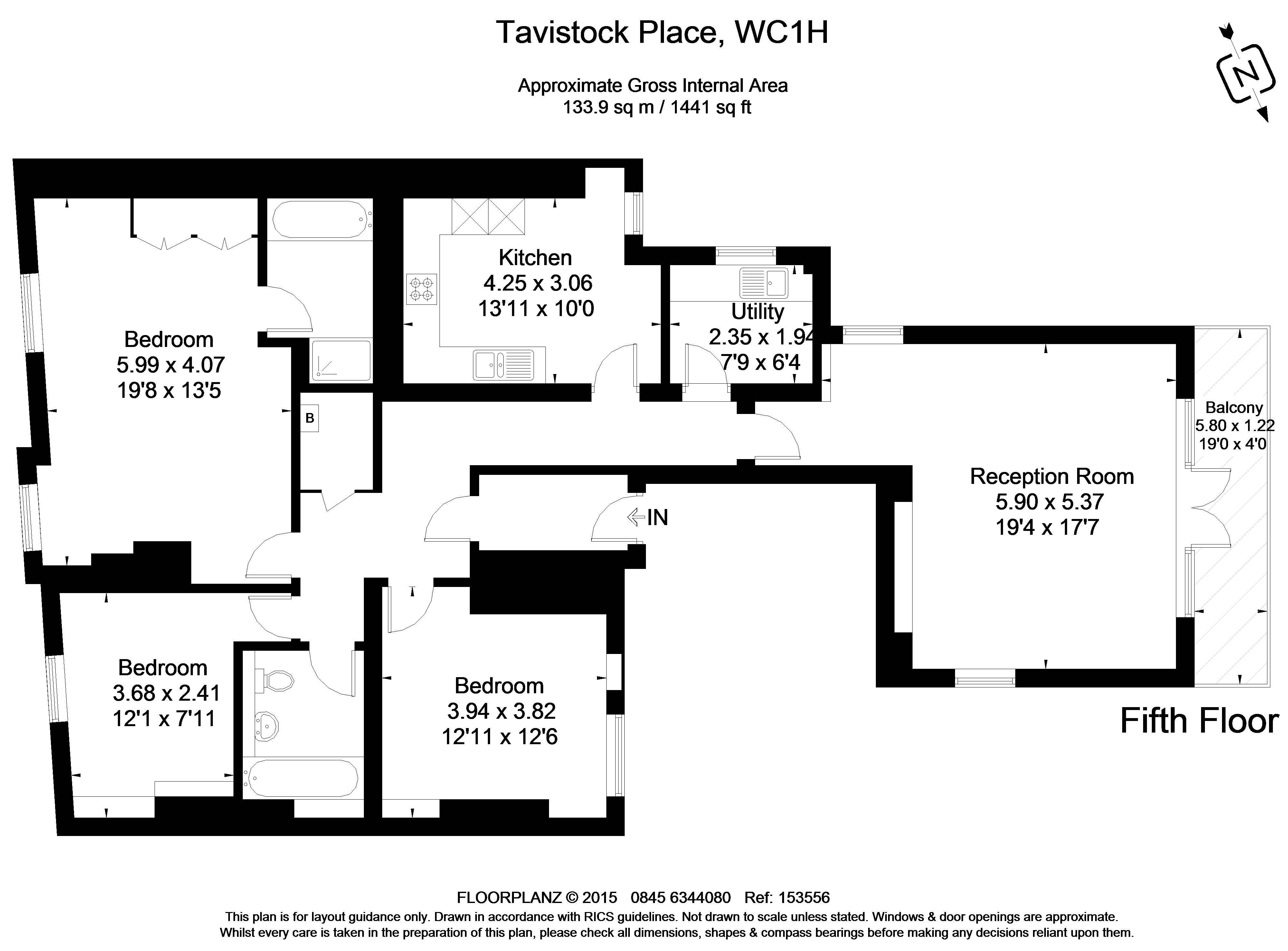 Tavistock Place, London WC1H, 3 bedroom flat to rent 64182475 PrimeLocation