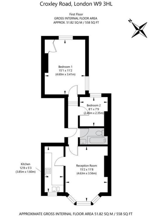 Flat 2, 12, Croxley Road, London floorplan