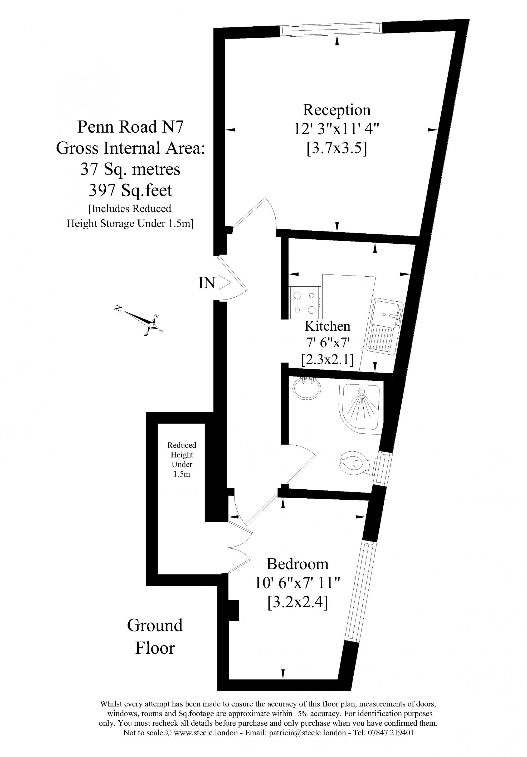 1 Bedrooms Flat to rent in Penn Road, London N7