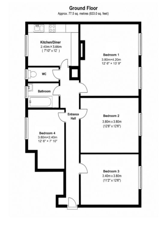 Flat 1, Crowndale Court, Crowndale Road, London floorplan
