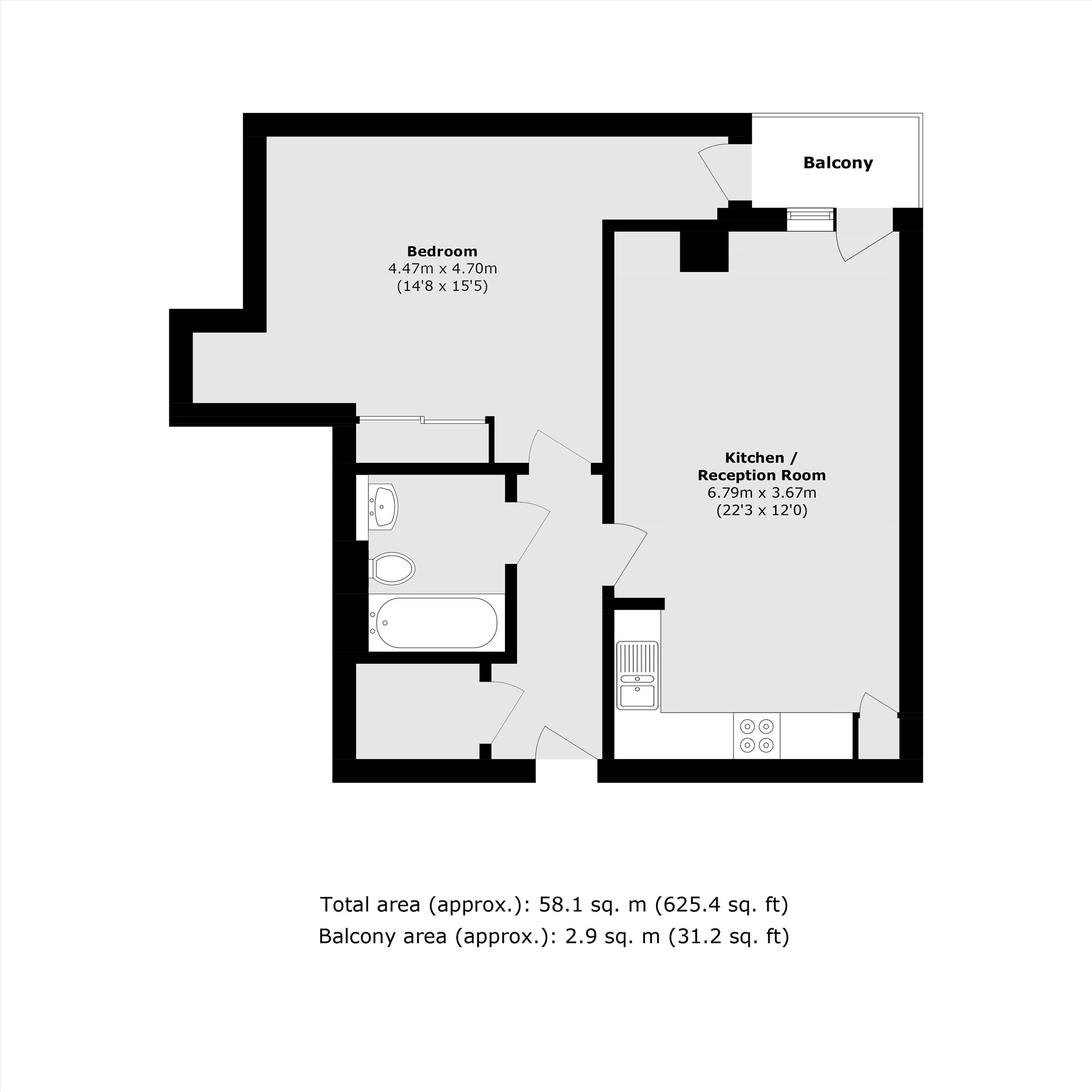 1 Canary View, 23, Dowells Street, London floorplan