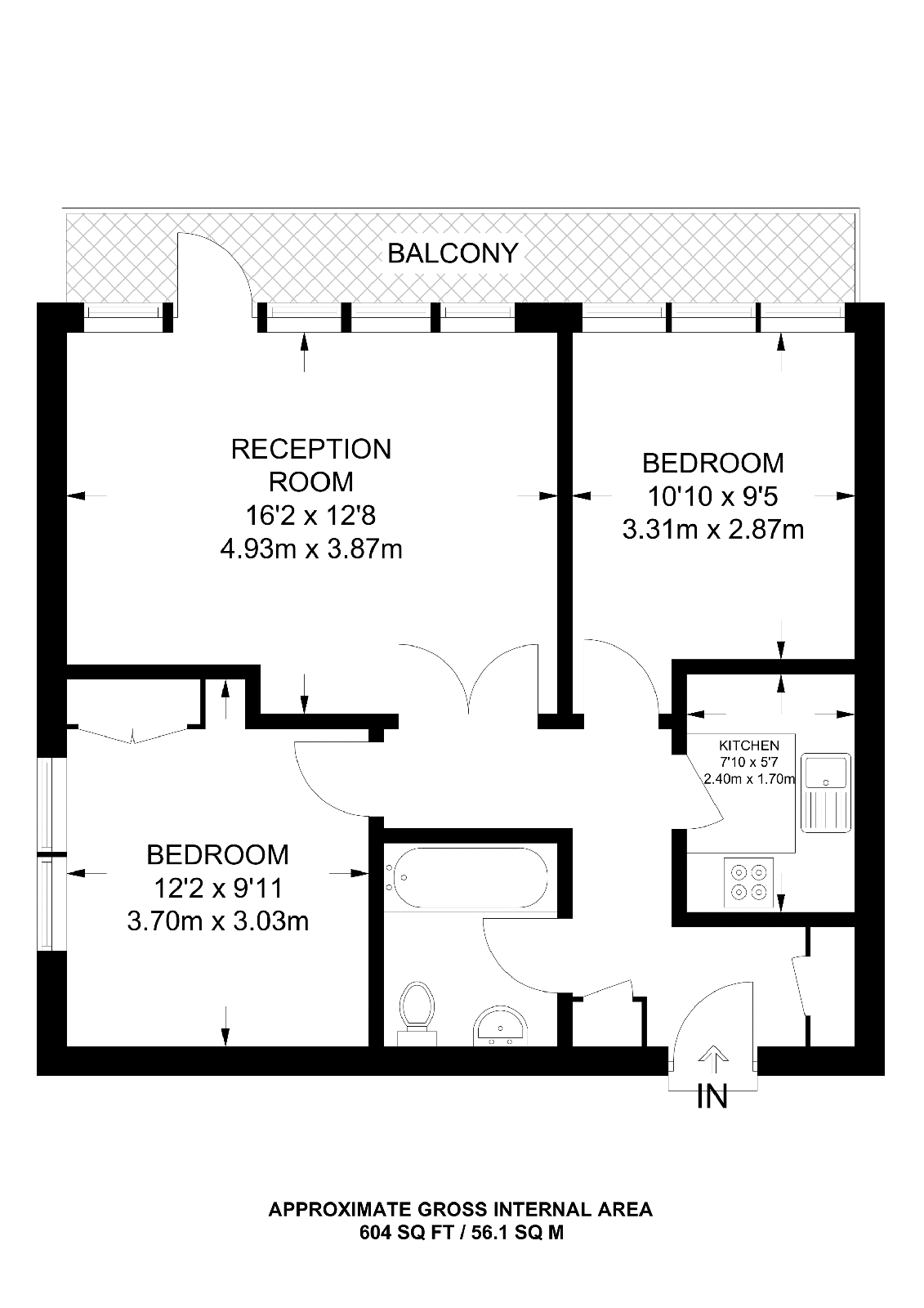 515 Courtenay House, New Park Road, Brixton floorplan