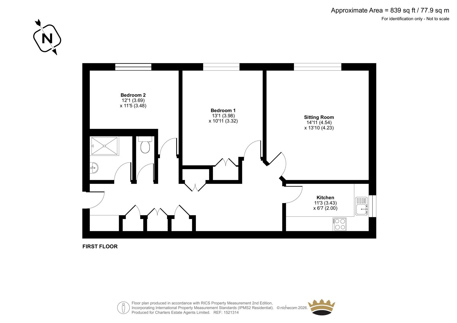 Flat 6, Wakehurst Court,, St. Georges Road, West Sussex floorplan