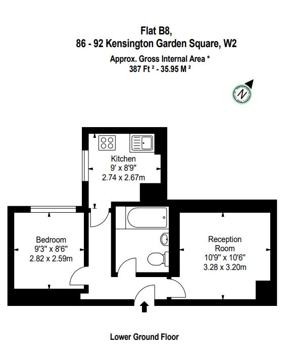 Flat B8, Garden House, Kensington Gardens Square, London floorplan