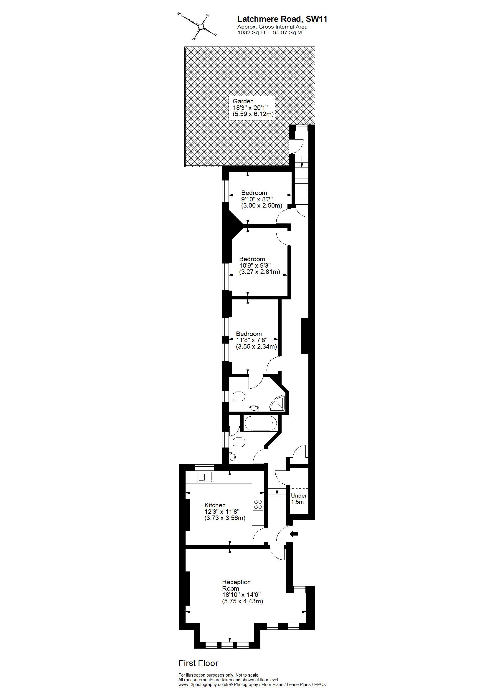 3 Bedrooms Flat to rent in Latchmere Road, London SW11