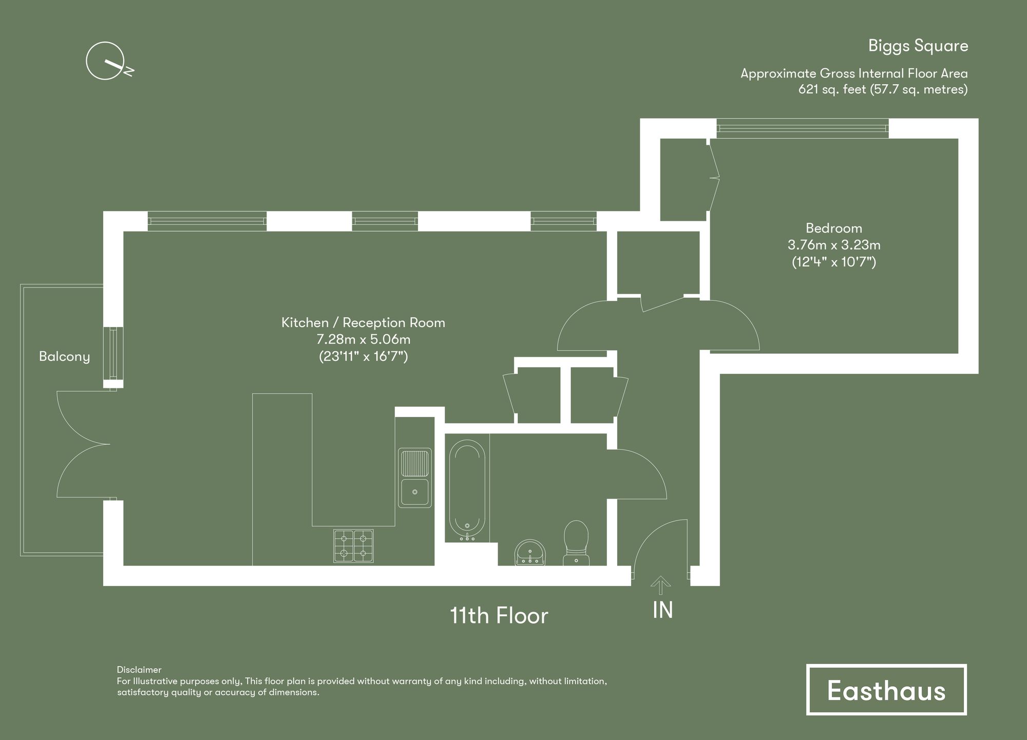 Flat 46, Biggs Square Felstead Street, London floorplan