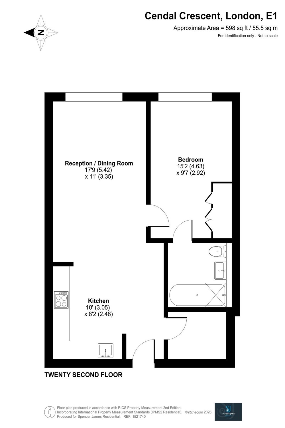 Apartment 2204, Bouchon Point, 7 Cendal Crescent, London floorplan