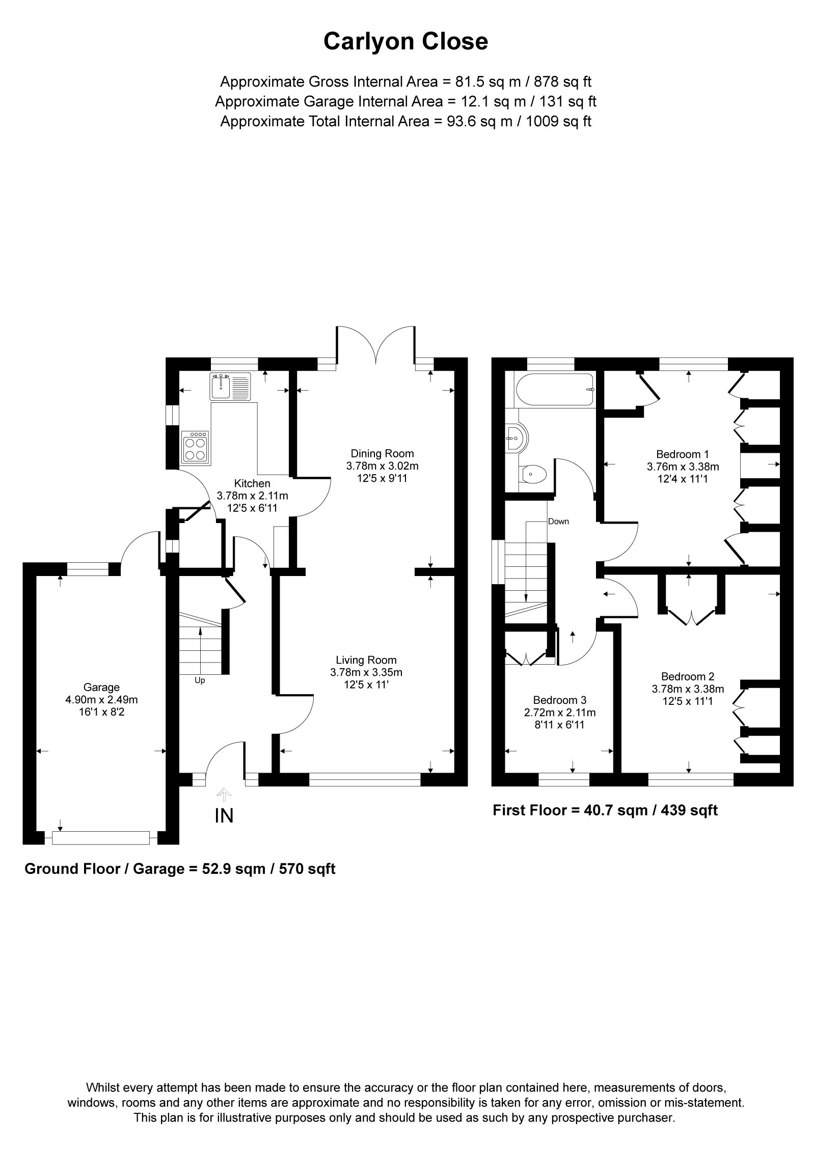 3, Carlyon Close, Camberley floorplan