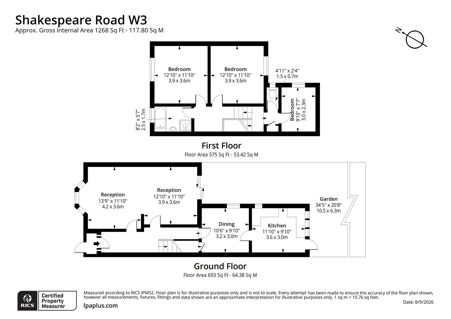 77, Shakespeare Road, Acton floorplan