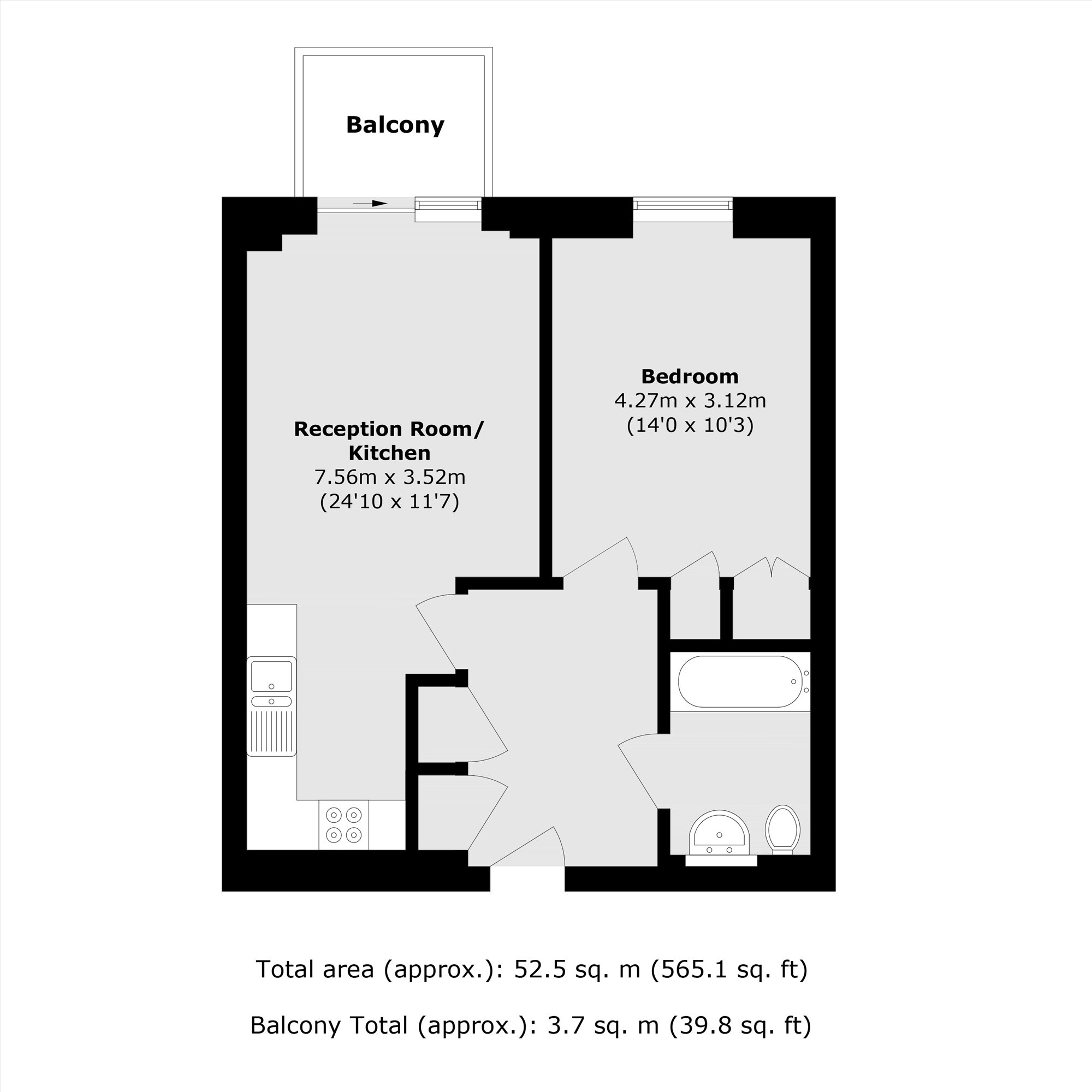 Flat 46, Horizon, 21, Plough Road, London floorplan