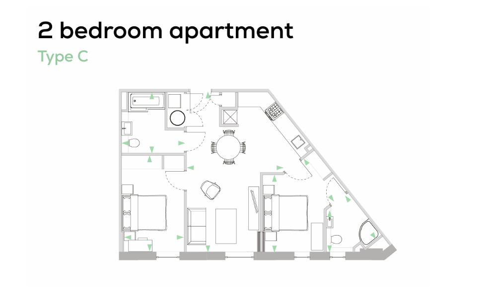 2 Bedroom Apartments, Denmark House, Station Quarter floorplan
