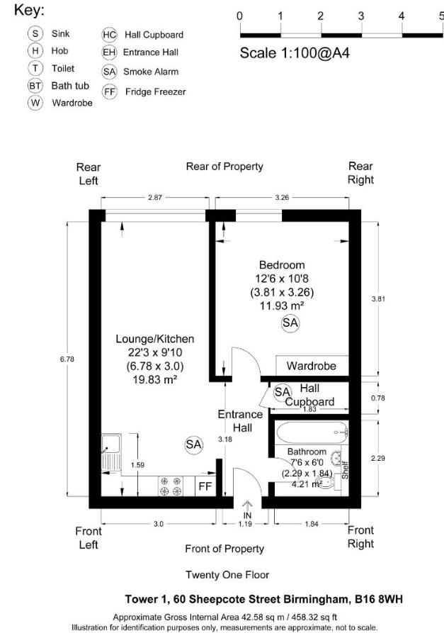 186, The Bank T1, Birmingham floorplan