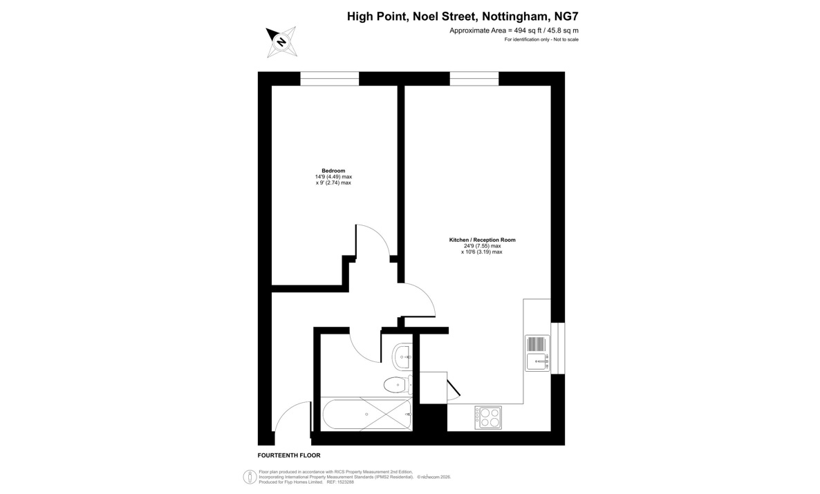 Flat 84, High Point, Noel Street, Nottingham floorplan