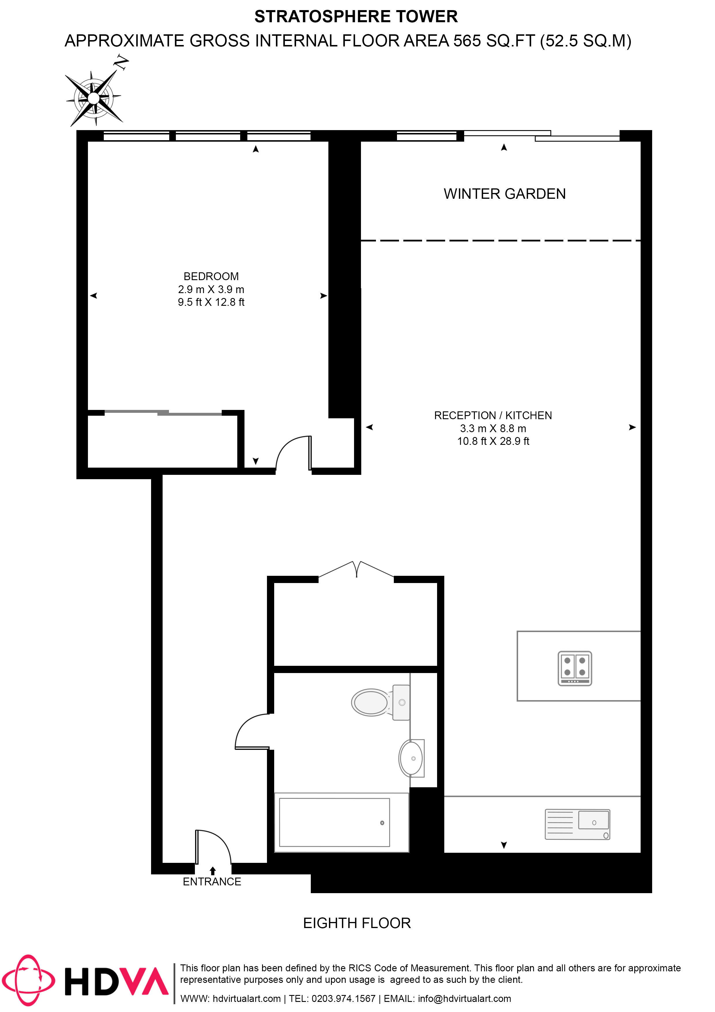 Flat 76, Stratosphere Tower, 55, Great Eastern Road, London floorplan