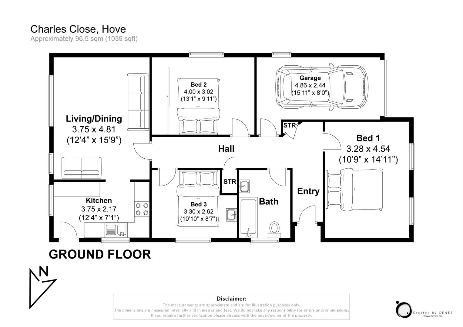 13, Charles Close, Hove floorplan