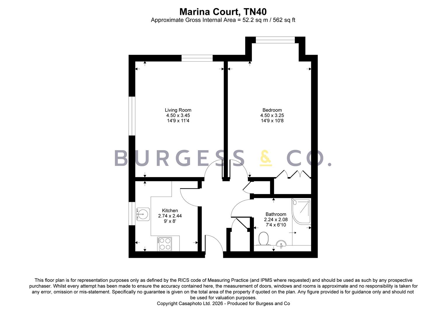 Flat 64 Marina Court, 35-37, Marina, Bexhill-On-Sea floorplan