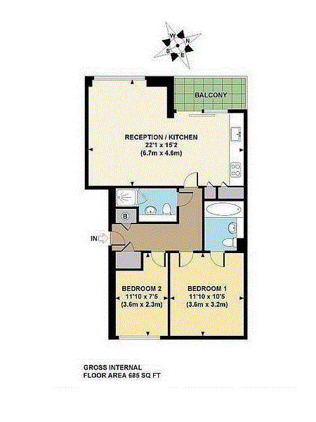 2 Bedrooms Flat to rent in Oval Road, London NW1