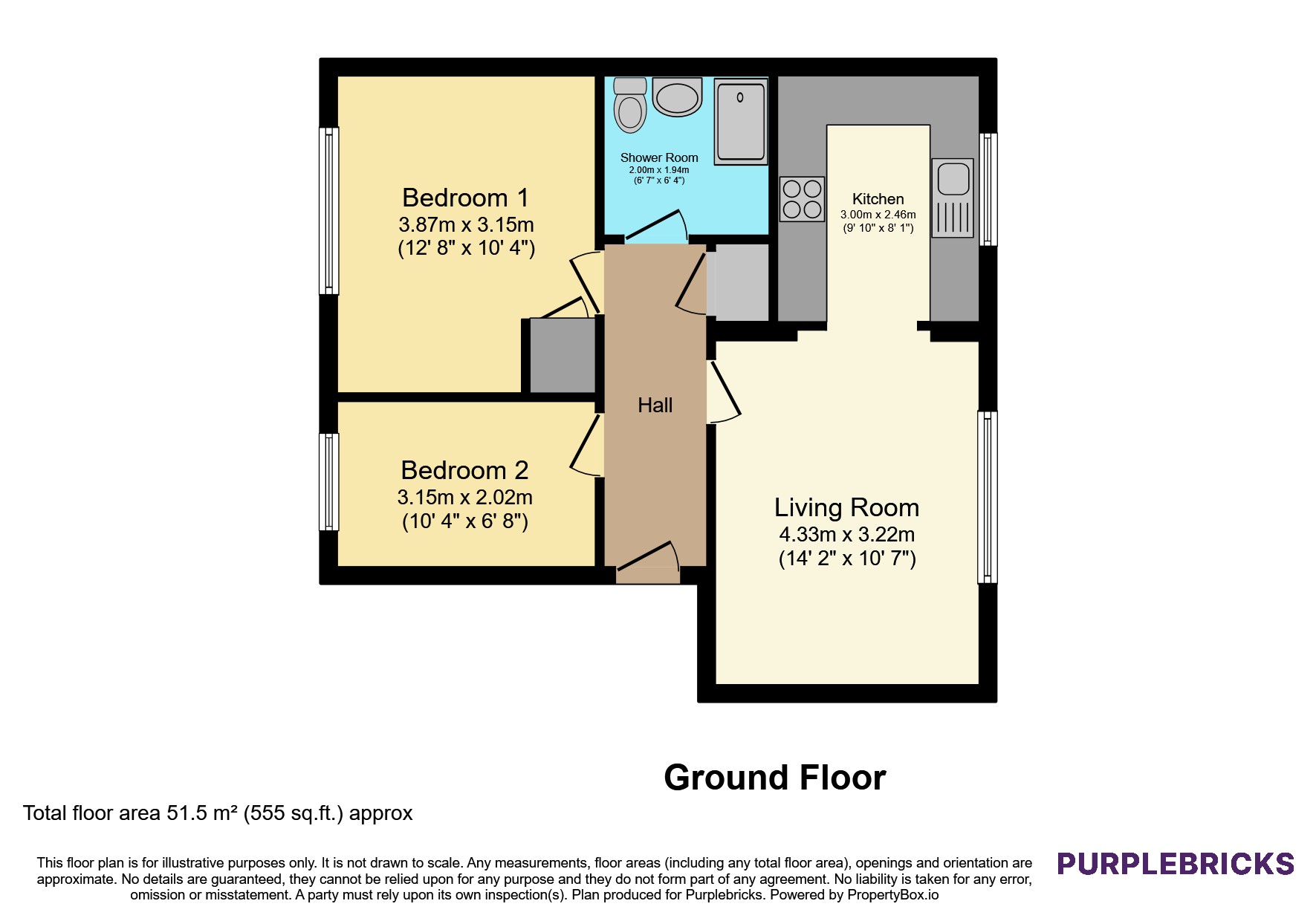 flat A, 12 Raysonhill Drive, Manchester floorplan