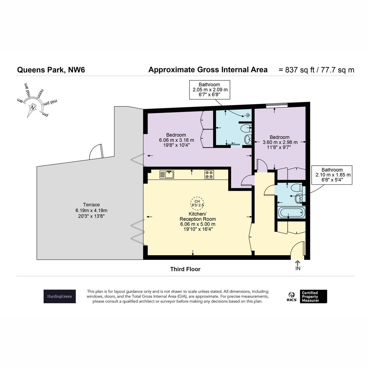 Flat Flat 9, 105-109, Queens Park Penthouse Salusbury Road, London floorplan