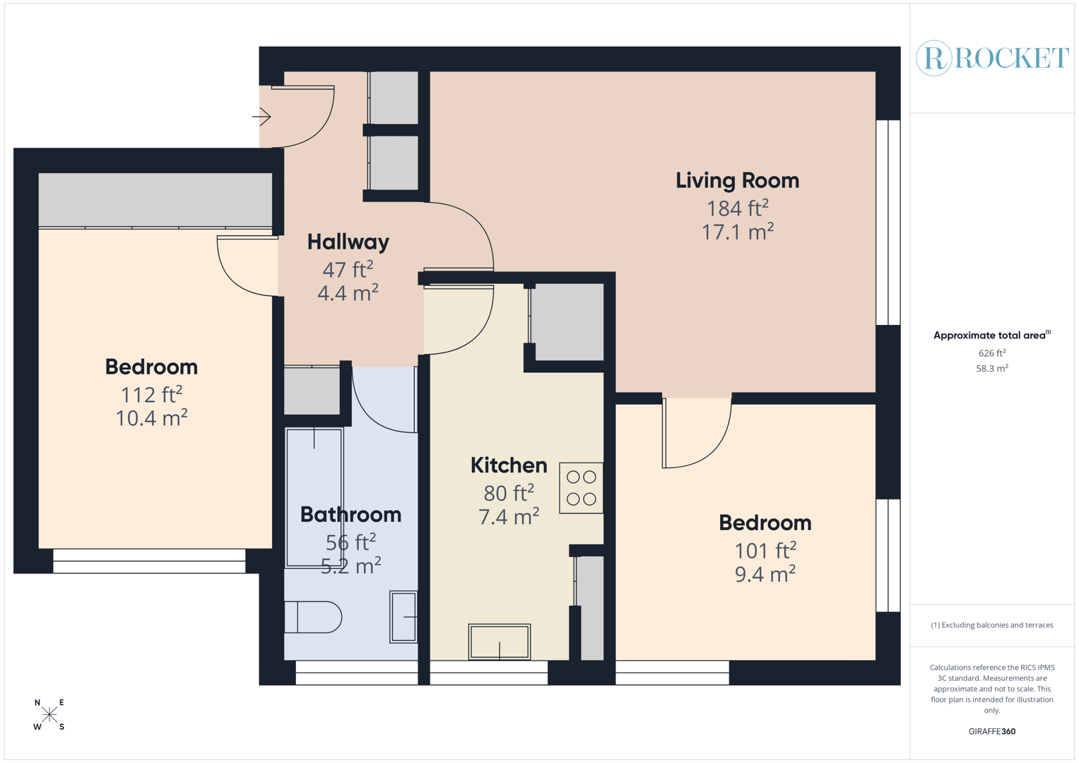 Flat 8, 18, Bramley Hill, South Croydon floorplan