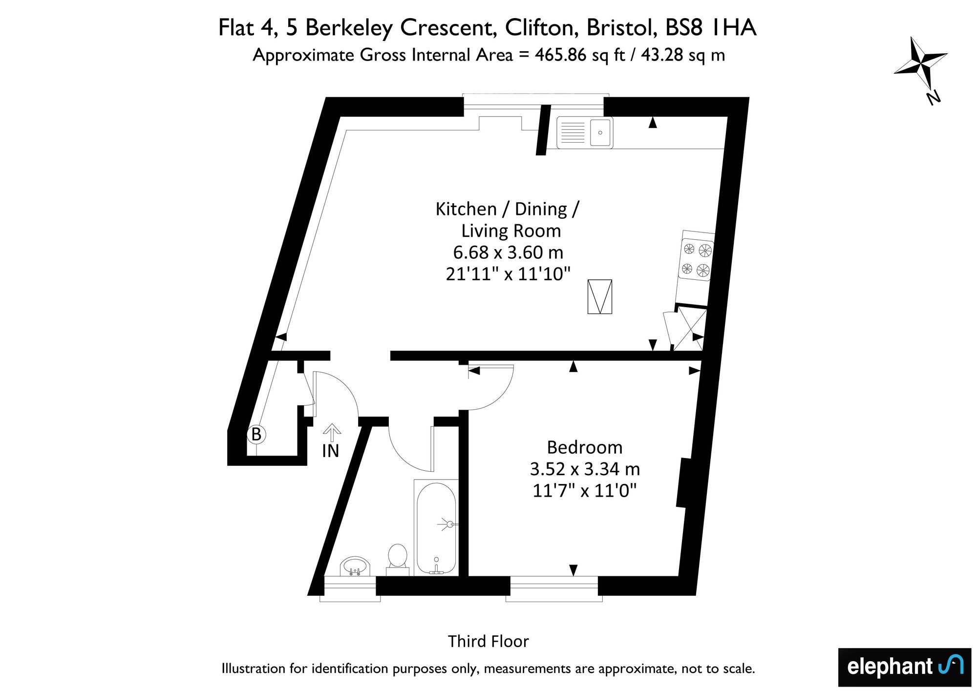 Flat 4, 5 Berkeley Crescent, Bristol floorplan