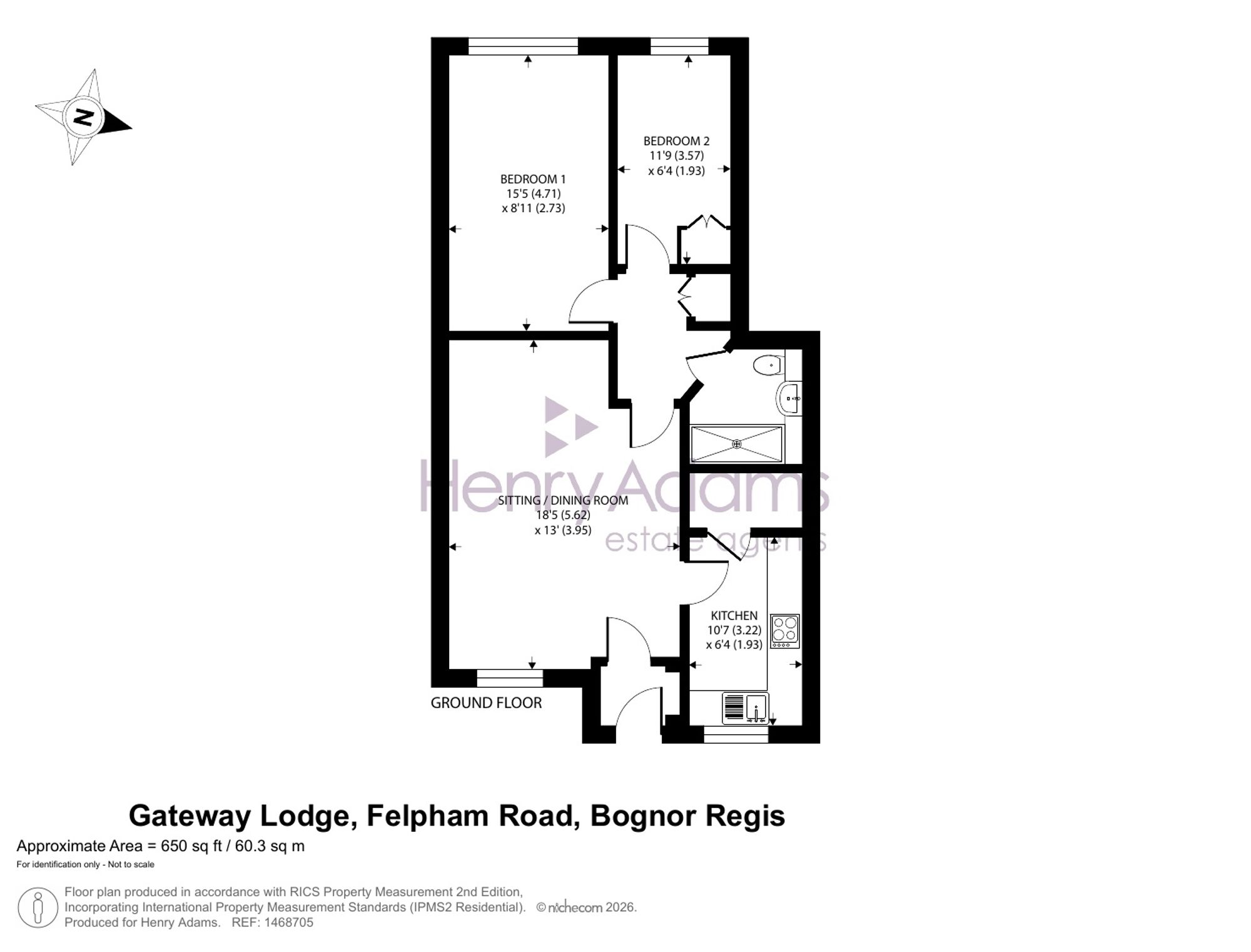 Flat 28, Gateway Lodge Felpham Road, Bognor Regis floorplan