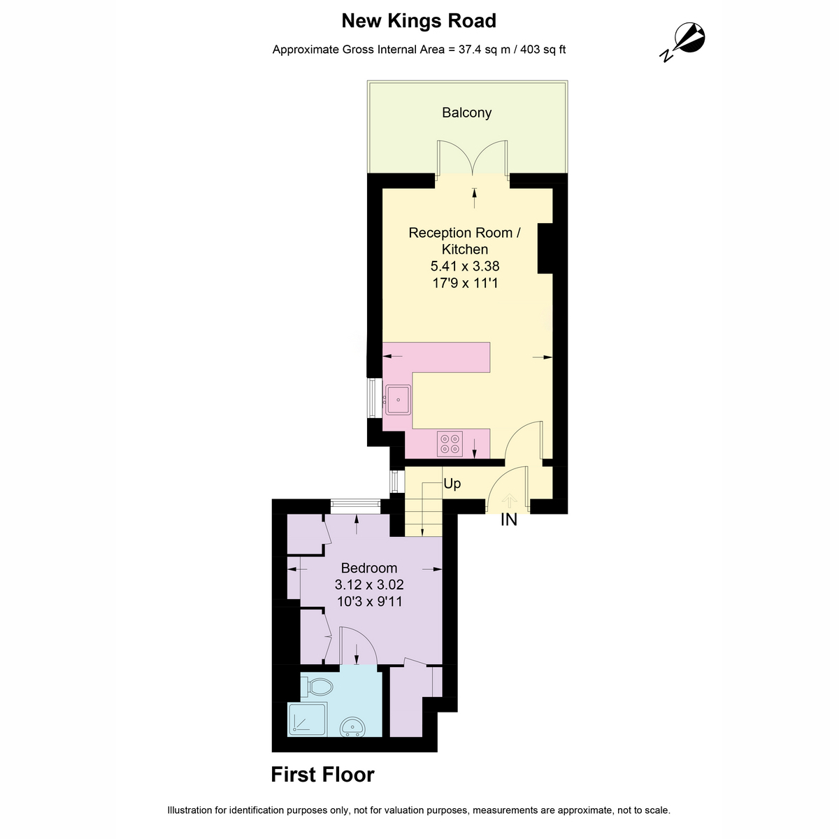 Flat Flat 3, 139, New Kings Road, London floorplan